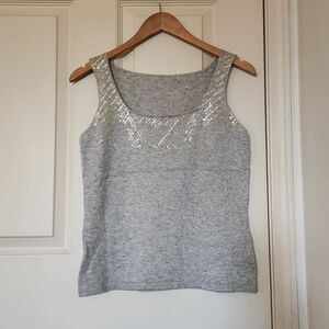 Joan gray and silver sequin tank top